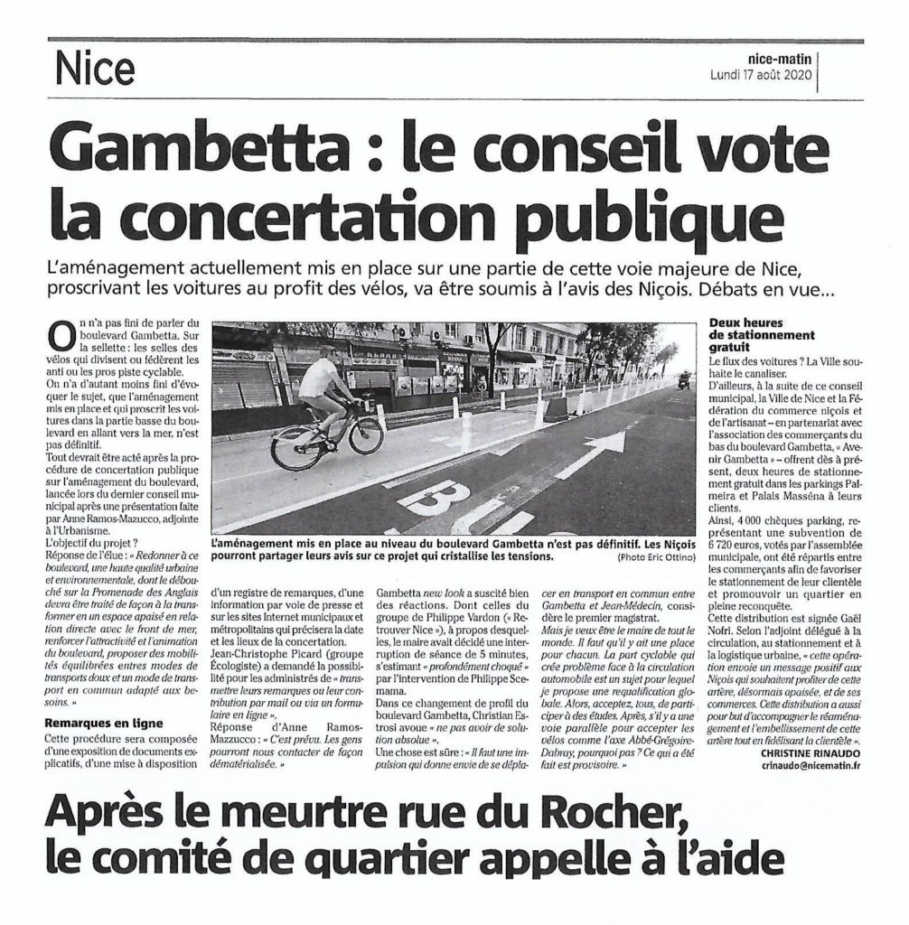 Article Nice-Matin (08/2020)